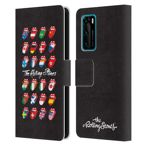 The Rolling Stones Licks Collection Flag Poster Leather Book Wallet Case Cover For Huawei P40 5G