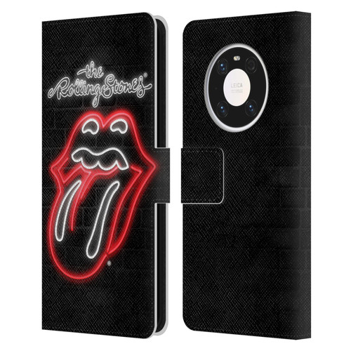 The Rolling Stones Licks Collection Neon Leather Book Wallet Case Cover For Huawei Mate 40 Pro 5G