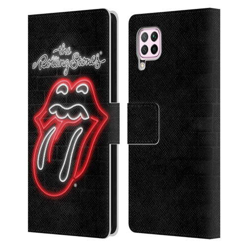 The Rolling Stones Licks Collection Neon Leather Book Wallet Case Cover For Huawei Nova 6 SE / P40 Lite