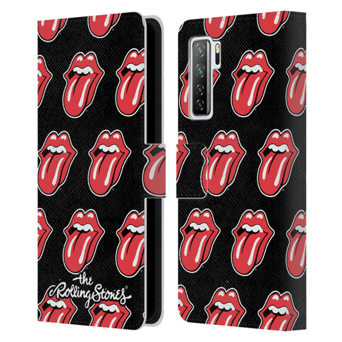 The Rolling Stones Licks Collection Tongue Classic Pattern Leather Book Wallet Case Cover For Huawei Nova 7 SE/P40 Lite 5G