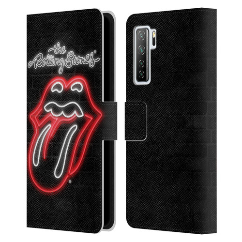 The Rolling Stones Licks Collection Neon Leather Book Wallet Case Cover For Huawei Nova 7 SE/P40 Lite 5G