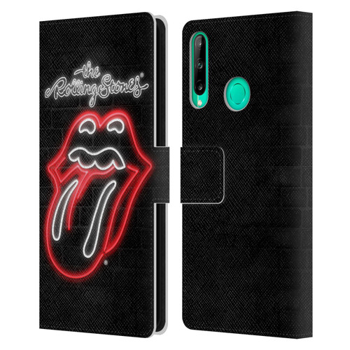 The Rolling Stones Licks Collection Neon Leather Book Wallet Case Cover For Huawei P40 lite E