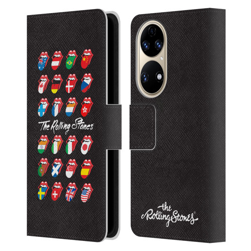 The Rolling Stones Licks Collection Flag Poster Leather Book Wallet Case Cover For Huawei P50