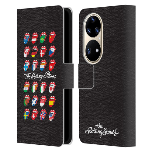 The Rolling Stones Licks Collection Flag Poster Leather Book Wallet Case Cover For Huawei P50 Pro