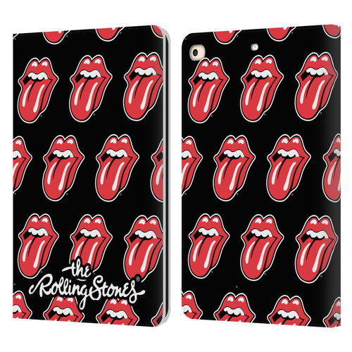 The Rolling Stones Licks Collection Tongue Classic Pattern Leather Book Wallet Case Cover For Apple iPad 9.7 2017 / iPad 9.7 2018