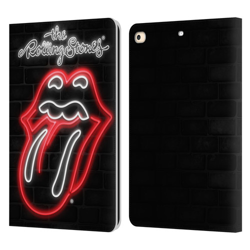 The Rolling Stones Licks Collection Neon Leather Book Wallet Case Cover For Apple iPad 9.7 2017 / iPad 9.7 2018