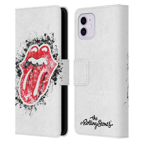The Rolling Stones Licks Collection Distressed Look Tongue Leather Book Wallet Case Cover For Apple iPhone 11