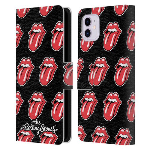 The Rolling Stones Licks Collection Tongue Classic Pattern Leather Book Wallet Case Cover For Apple iPhone 11