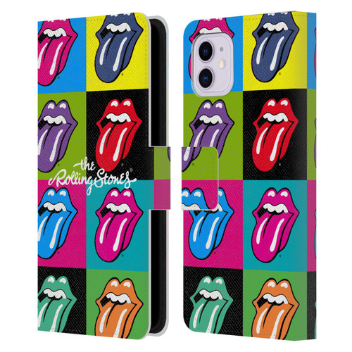 The Rolling Stones Licks Collection Pop Art 1 Leather Book Wallet Case Cover For Apple iPhone 11
