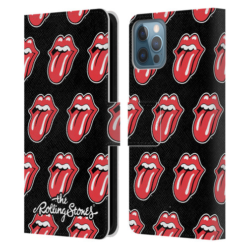 The Rolling Stones Licks Collection Tongue Classic Pattern Leather Book Wallet Case Cover For Apple iPhone 12 / iPhone 12 Pro