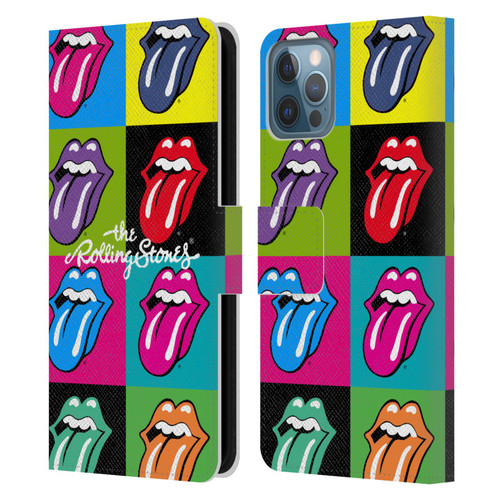 The Rolling Stones Licks Collection Pop Art 1 Leather Book Wallet Case Cover For Apple iPhone 12 / iPhone 12 Pro