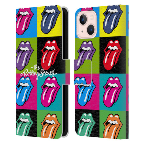 The Rolling Stones Licks Collection Pop Art 1 Leather Book Wallet Case Cover For Apple iPhone 13