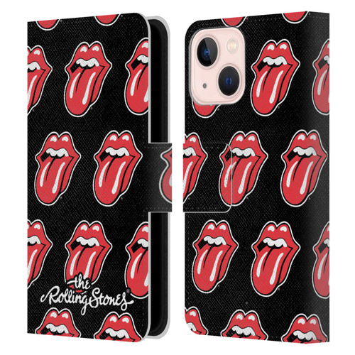 The Rolling Stones Licks Collection Tongue Classic Pattern Leather Book Wallet Case Cover For Apple iPhone 13 Mini