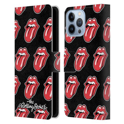 The Rolling Stones Licks Collection Tongue Classic Pattern Leather Book Wallet Case Cover For Apple iPhone 13 Pro Max