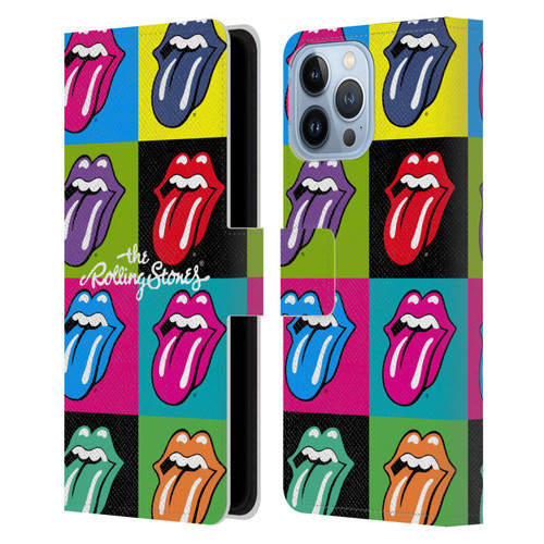 The Rolling Stones Licks Collection Pop Art 1 Leather Book Wallet Case Cover For Apple iPhone 13 Pro Max