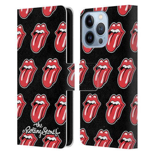 The Rolling Stones Licks Collection Tongue Classic Pattern Leather Book Wallet Case Cover For Apple iPhone 13 Pro