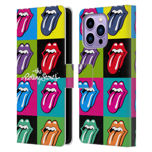 The Rolling Stones Licks Collection Pop Art 1 Leather Book Wallet Case Cover For Apple iPhone 14 Pro Max