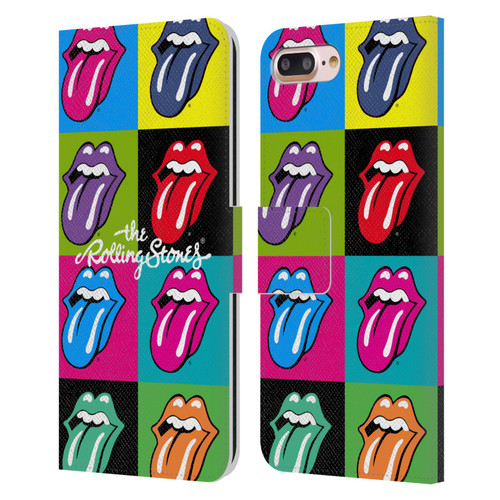 The Rolling Stones Licks Collection Pop Art 1 Leather Book Wallet Case Cover For Apple iPhone 7 Plus / iPhone 8 Plus