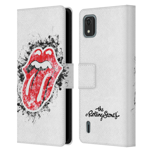 The Rolling Stones Licks Collection Distressed Look Tongue Leather Book Wallet Case Cover For Nokia C2 2nd Edition