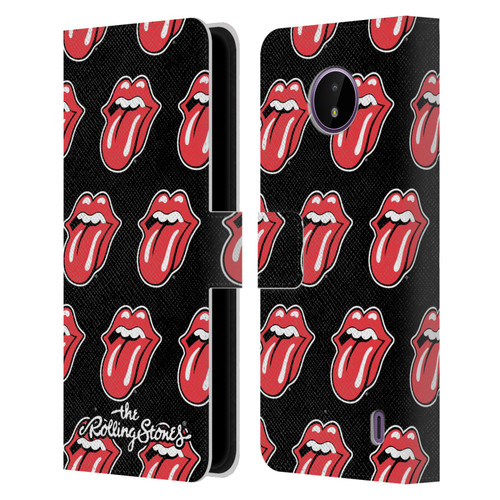 The Rolling Stones Licks Collection Tongue Classic Pattern Leather Book Wallet Case Cover For Nokia C10 / C20