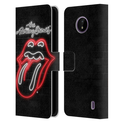 The Rolling Stones Licks Collection Neon Leather Book Wallet Case Cover For Nokia C10 / C20
