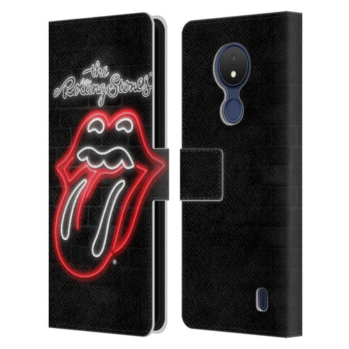 The Rolling Stones Licks Collection Neon Leather Book Wallet Case Cover For Nokia C21