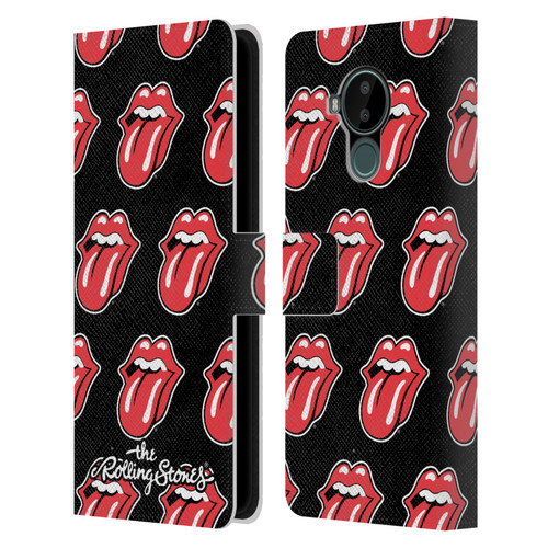 The Rolling Stones Licks Collection Tongue Classic Pattern Leather Book Wallet Case Cover For Nokia C30
