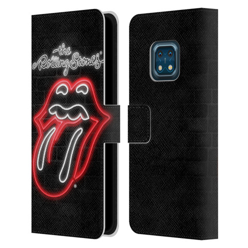 The Rolling Stones Licks Collection Neon Leather Book Wallet Case Cover For Nokia XR20