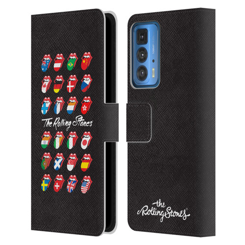 The Rolling Stones Licks Collection Flag Poster Leather Book Wallet Case Cover For Motorola Edge 20 Pro