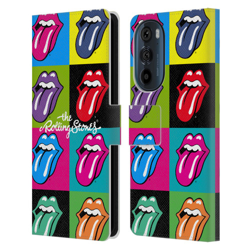 The Rolling Stones Licks Collection Pop Art 1 Leather Book Wallet Case Cover For Motorola Edge 30