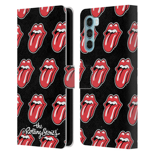 The Rolling Stones Licks Collection Tongue Classic Pattern Leather Book Wallet Case Cover For Motorola Edge S30 / Moto G200 5G