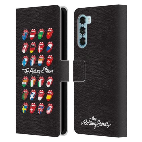 The Rolling Stones Licks Collection Flag Poster Leather Book Wallet Case Cover For Motorola Edge S30 / Moto G200 5G
