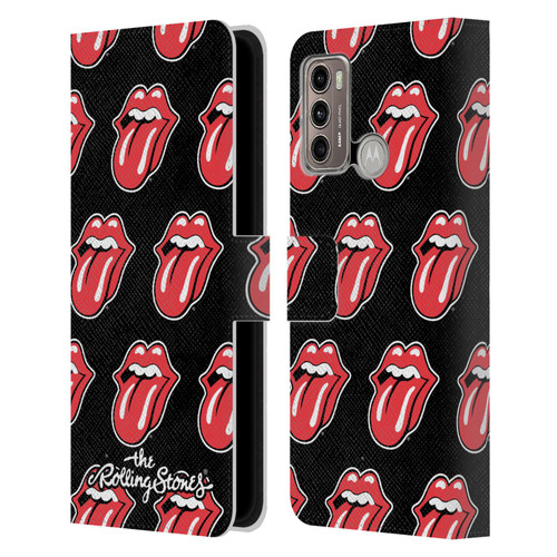 The Rolling Stones Licks Collection Tongue Classic Pattern Leather Book Wallet Case Cover For Motorola Moto G60 / Moto G40 Fusion