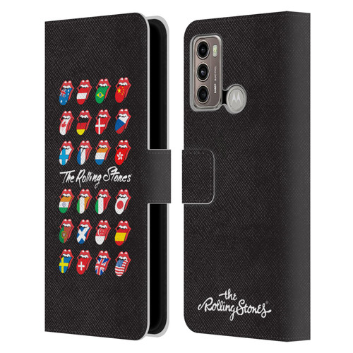 The Rolling Stones Licks Collection Flag Poster Leather Book Wallet Case Cover For Motorola Moto G60 / Moto G40 Fusion