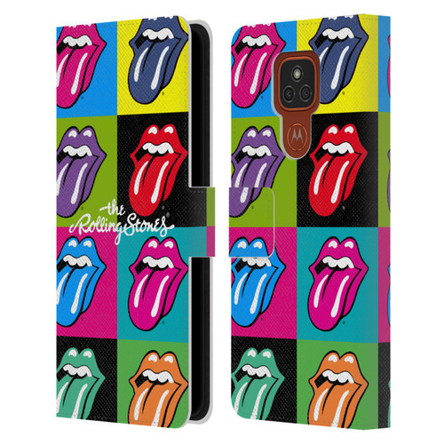 The Rolling Stones Licks Collection Pop Art 1 Leather Book Wallet Case Cover For Motorola Moto E7 Plus