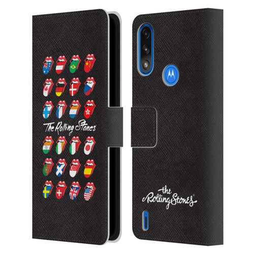 The Rolling Stones Licks Collection Flag Poster Leather Book Wallet Case Cover For Motorola Moto E7 Power / Moto E7i Power