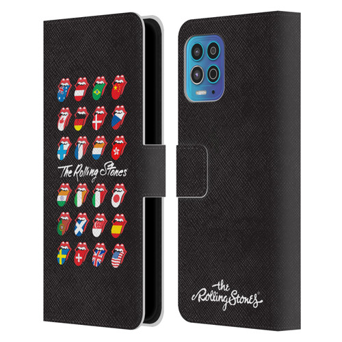 The Rolling Stones Licks Collection Flag Poster Leather Book Wallet Case Cover For Motorola Moto G100