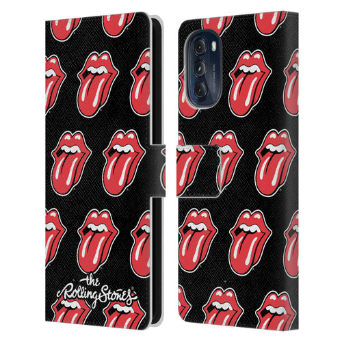 The Rolling Stones Licks Collection Tongue Classic Pattern Leather Book Wallet Case Cover For Motorola Moto G (2022)