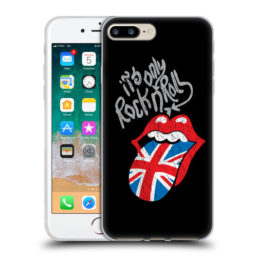 The Rolling Stones Albums Only Rock And Roll Distressed Soft Gel Case for Apple iPhone 7 Plus / iPhone 8 Plus