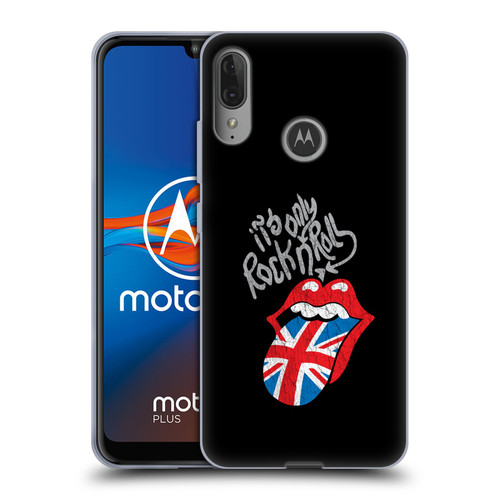 The Rolling Stones Albums Only Rock And Roll Distressed Soft Gel Case for Motorola Moto E6 Plus