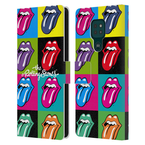 The Rolling Stones Licks Collection Pop Art 1 Leather Book Wallet Case Cover For Motorola Moto G9 Play
