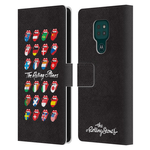 The Rolling Stones Licks Collection Flag Poster Leather Book Wallet Case Cover For Motorola Moto G9 Play