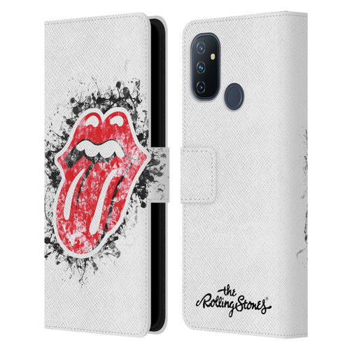 The Rolling Stones Licks Collection Distressed Look Tongue Leather Book Wallet Case Cover For OnePlus Nord N100