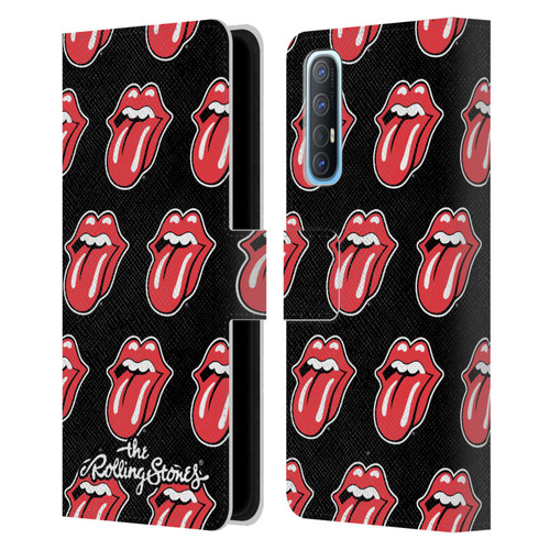 The Rolling Stones Licks Collection Tongue Classic Pattern Leather Book Wallet Case Cover For OPPO Find X2 Neo 5G