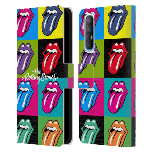 The Rolling Stones Licks Collection Pop Art 1 Leather Book Wallet Case Cover For OPPO Find X2 Neo 5G
