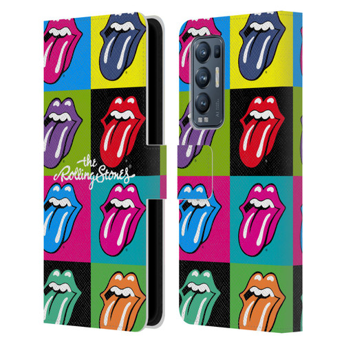 The Rolling Stones Licks Collection Pop Art 1 Leather Book Wallet Case Cover For OPPO Find X3 Neo / Reno5 Pro+ 5G