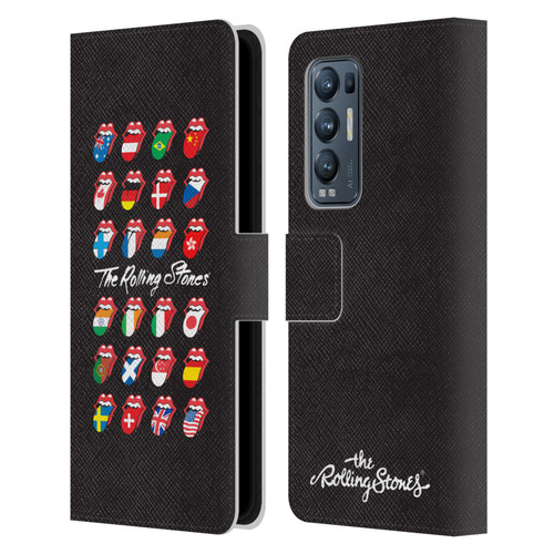 The Rolling Stones Licks Collection Flag Poster Leather Book Wallet Case Cover For OPPO Find X3 Neo / Reno5 Pro+ 5G