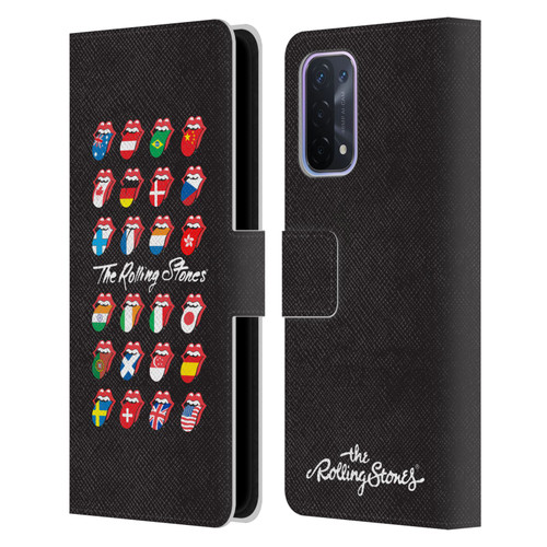 The Rolling Stones Licks Collection Flag Poster Leather Book Wallet Case Cover For OPPO A54 5G