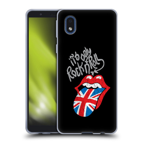 The Rolling Stones Albums Only Rock And Roll Distressed Soft Gel Case for Samsung Galaxy A01 Core (2020)