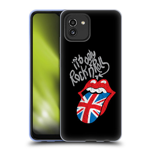 The Rolling Stones Albums Only Rock And Roll Distressed Soft Gel Case for Samsung Galaxy A03 (2021)